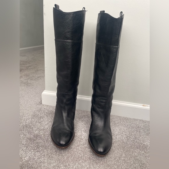 Louise et cie black leather lo-verrah knee high riding boots 38.5 8.5 - Picture 2 of 8